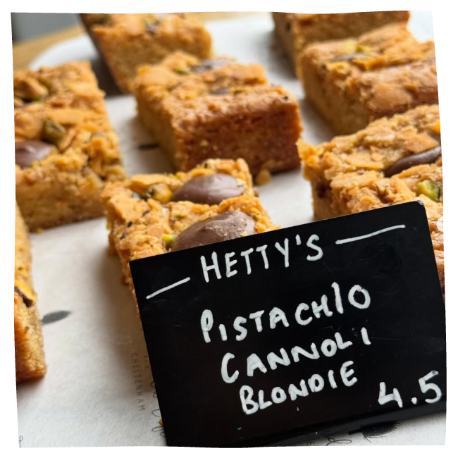 Hetty's brownies in restaurant 